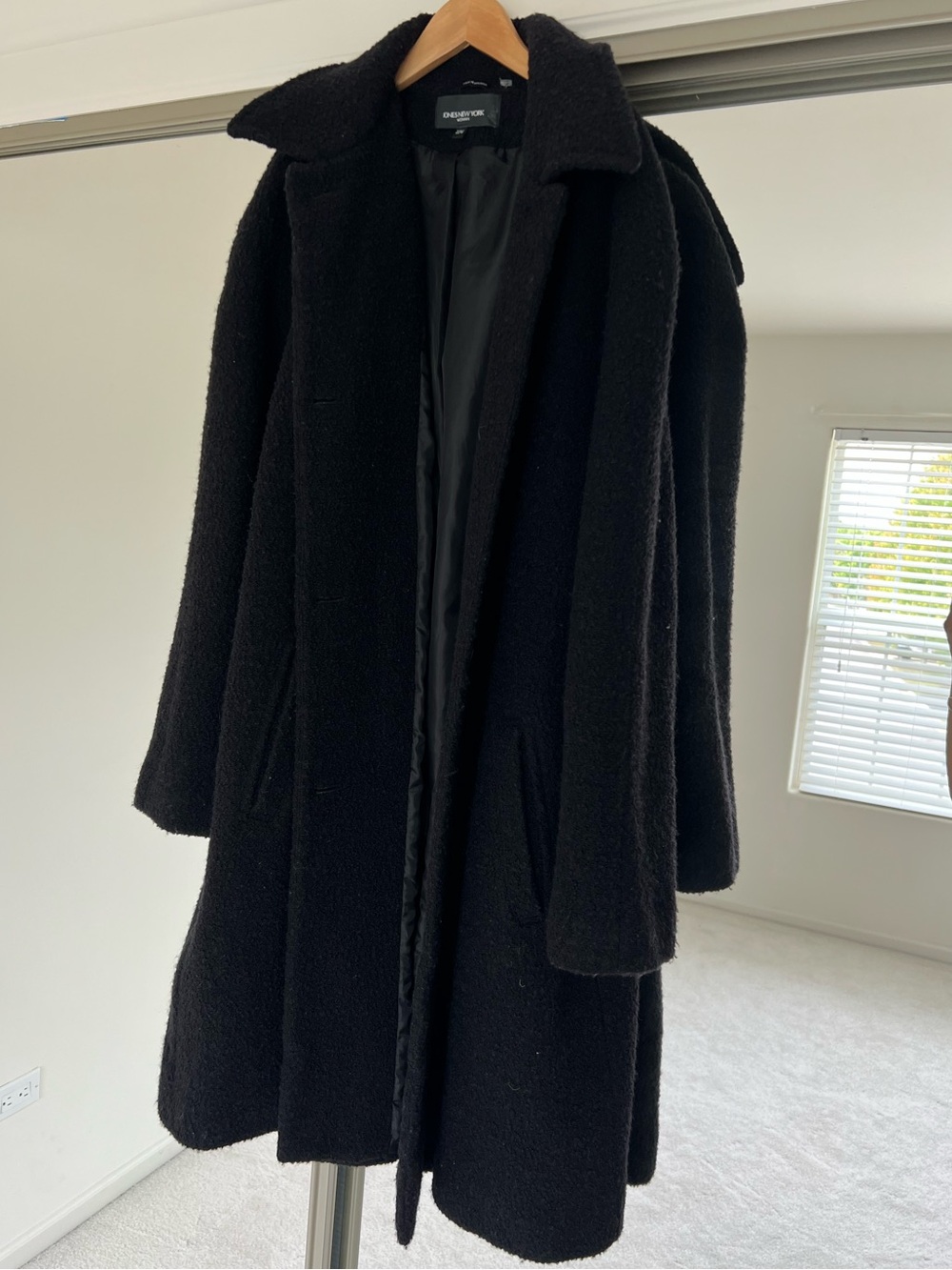 Jones New York Black Textured Trench Coat